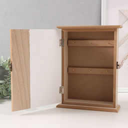 Ключница настенная Роза. Ключи и сердце, дерево, 6 крючков, голубой 6.5?20?26.5 см