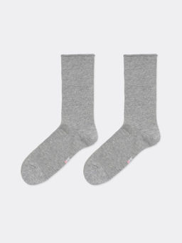 Цена за 5 пар! Женские высокие носки в цвете серый меланж - Mark formelle фото 3