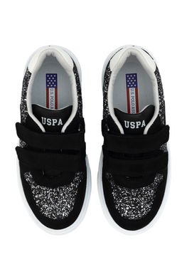 K_z _ocuk Siyah Simli Sneaker Ayakkab_ Sepette S_rpriz _ndirim - U.s. polo assn фото 6
