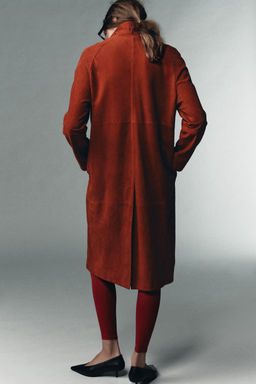 100% SUEDE LEATHER COAT LIMITED EDITION - Zara фото 8