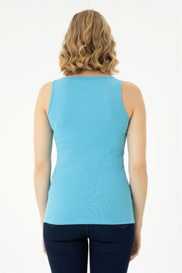 Женская базовая футболка бирюзового цвета - U.s. polo assn фото 5