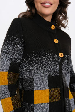 ЗЛАТА Кардиган К 675 ст/горчичный микс