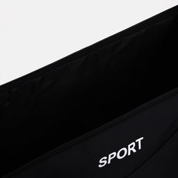 Сумка спортивная на молнии, наружный карман, длинный ремень, цвет чёрный - Simaland фото 4