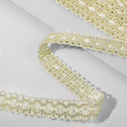 Тесьма декоративная, 16 мм, 9.1±0.5 м, сливочная