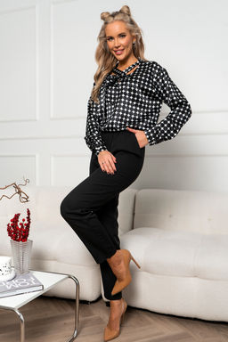 Блуза Open Style 6582 черно-белый