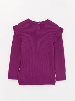 Bisiklet Yaka Uzun Kol Kendinden Desenli K?z Bebek Triko Kazak - Waikiki фото 2