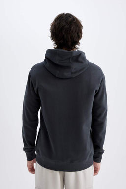 Толстовка обычного кроя с капюшоном на мягкой подкладке и на молнии - Defacto фото 7