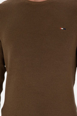 Erkek Slim Fit Bisiklet Yaka Haki Basic Kazak - U.s. polo assn фото 6