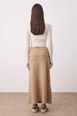 Bej A Line/Can Kesim Beli Katlamal? Orme Etek TWOAW26ET00070