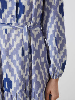 Hakim Yaka Desenli Elbise