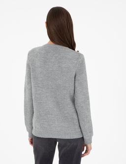 Gri Melanj Slim Fit Triko H_rka