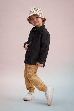 Брюки карго из габардина для маленьких мальчиков - Defacto фото 2