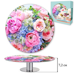 Блюдо сервировочное 285мм на высокой металлической ножке 109-032