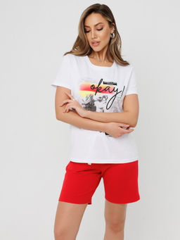 Костюм женский К-226 (кулирка/футер с лайкрой) Голубая