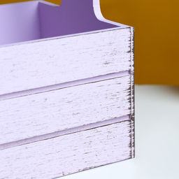 Кашпо деревянное 25.51530 см Прованс, ручка канат, сиреневый - Дарим красиво фото 4