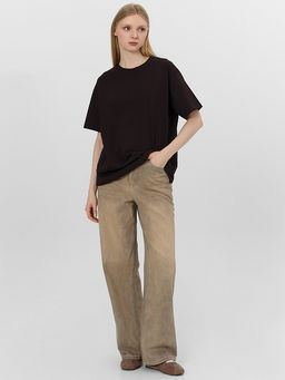 Футболка базовая женская коричневая - Mark formelle фото 3