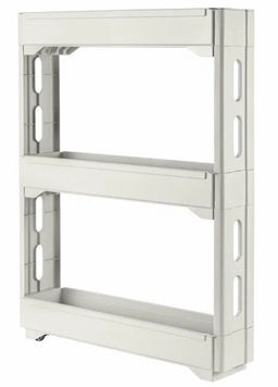 Этажерка Keeplex Regular на колесиках трехсекционная узкая 53,7х13,3х71 см белое облако KL383812048