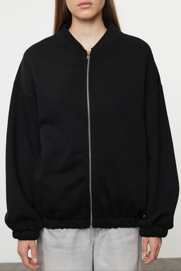 TRENDYOLMILLA Antrasit Fermuarl? Oversize/Genis Kal?p Kal?n Ici Polarl? Orme Sweatshirt TWOAW25SW00122 фото 9