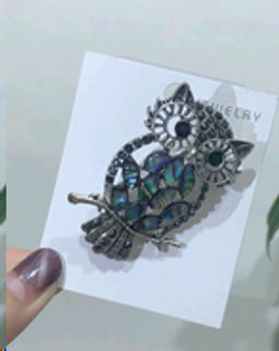 Брошь Сова 5 см / GM306 /уп 24/ серебро