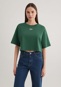 Mavi Logo Bask?l? Yesil Crop Tisort  фото 4