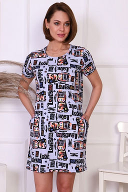 Туника с карманами, голубой фон (838-1) - Плиона фото 7