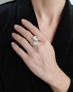 Кольцо с белым серебрением