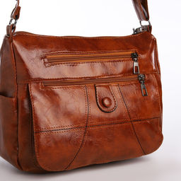 Сумка женская на одно плечо, на молнии, цвет коричневый - Simaland фото 4