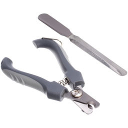 Цена за 2 шт. Набор для груминга "Ухоженный Бро", когтерез и пилка, цвет серый (блистер U)
