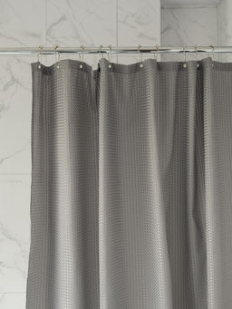 Шторка для ванной 180x200 серый полиэстер - Denastia фото 6