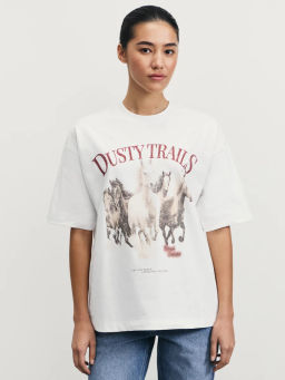 Футболка оверсайз с принтом / Zarina фото 4