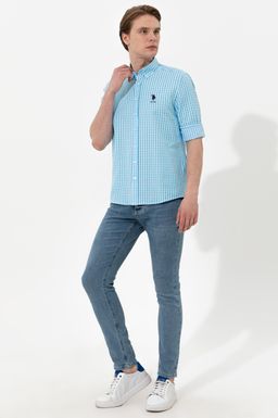 U. S. Polo Assn Мужская бирюзовая рубашка с длинным рукавом - U.s. polo assn фото 4