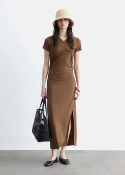 Vestido midi en punto de piqu?