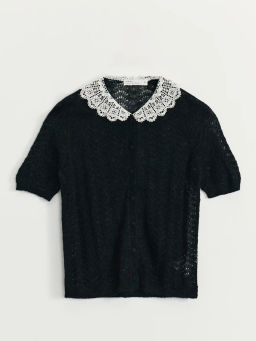 Ажурный джемпер с кружевным воротником / Zarina