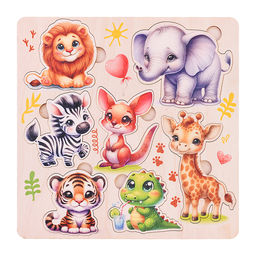 Пазл вкладыш деревянный Африка  цветной