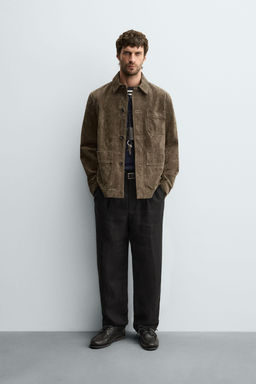 SPLIT SUEDE LEATHER OVERSHIRT