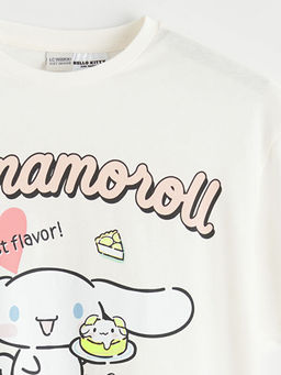 Bisiklet Yaka Cinnamoroll Bask?l? K?z ?ocuk Ti??rt