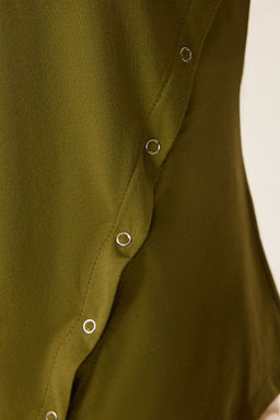 TRENDYOLMILLA Siyah %100 Pamuk Regular/Normal Kal?p C?tc?tl? Y?rtmac Detayl? Orme T-Shirt TWOSS25TS00029  фото 4