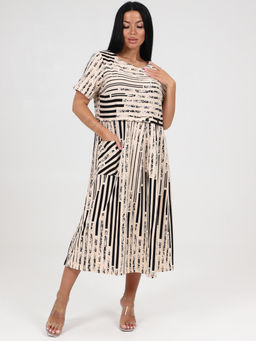 МАРИЯ ПЛАТЬЕ (Полосы на бежевом) - А-дина фото 2