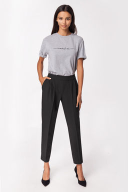 Брюки с завышенной посадкой и боковой застежкой