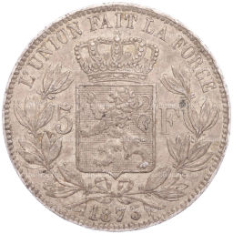 5 франков 1873 года Бельгия