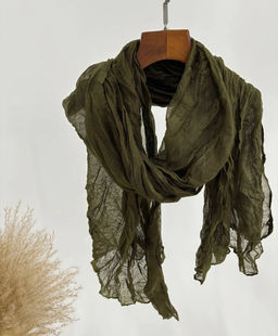 Палантин 180*85см однотонный 33-0001 хаки