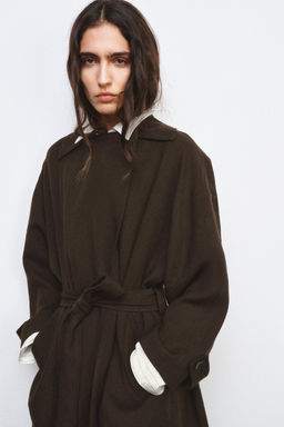 TRENCH FLUIDO LANA ZW COLLECTION LIMITED EDITION / Khaki