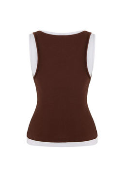 Wardrobe Essentials-Antrasit Cift Katl? Fitted/Vucuda Oturan Kolsuz Esnek Orme Atlet TWOSS26AL00009 - Trendyolmilla фото 9