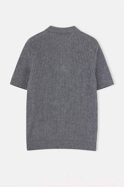 Gri Regular Polo Yaka Duz Polo Yaka T-shirt TMNSS26PO00027 - Trendyolmilla фото 4