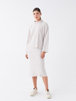 Kad?n Dar Fit D?z Triko Etek