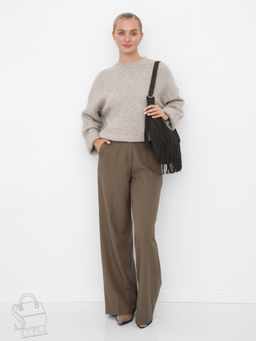 Сумка женская кожаная 5876P gray green Polina&Eiterou