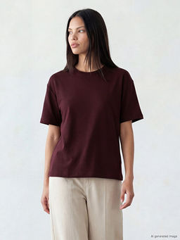 Bisiklet Yaka Oversize Kad?n Ti??rt