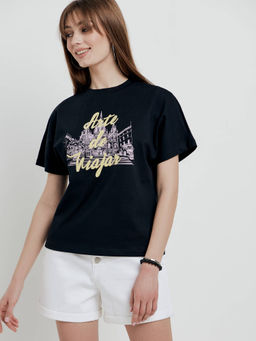 CONTE Футболка из хлопка Аrte de viajar LD 1750 black