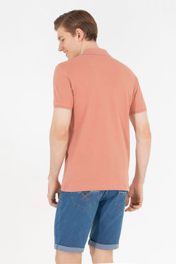 Мужская пудровая футболка с воротником поло Basic - U.s. polo assn фото 5