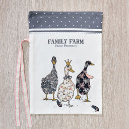 НАБОР МЕШОЧКОВ ИЗ 2-Х ШТ FAMILY FARM 20Х29СМ,100% ХЛОПОК,ГРАФИТ,ТВИЛ,ПРОПИТКА